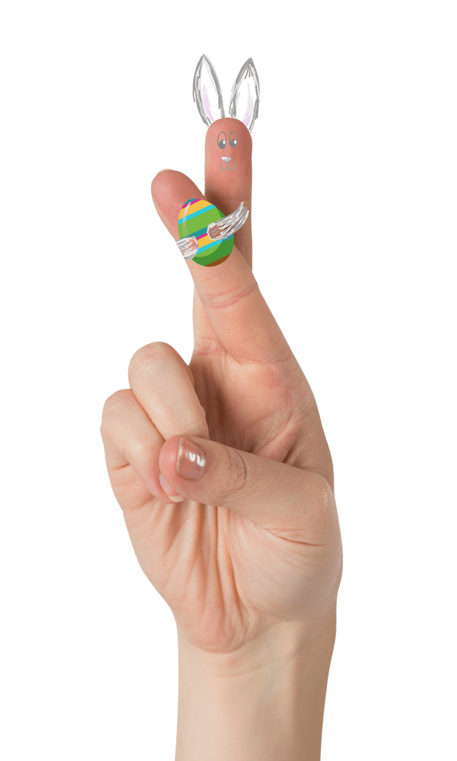 Easter Finger Art with Transparent Background