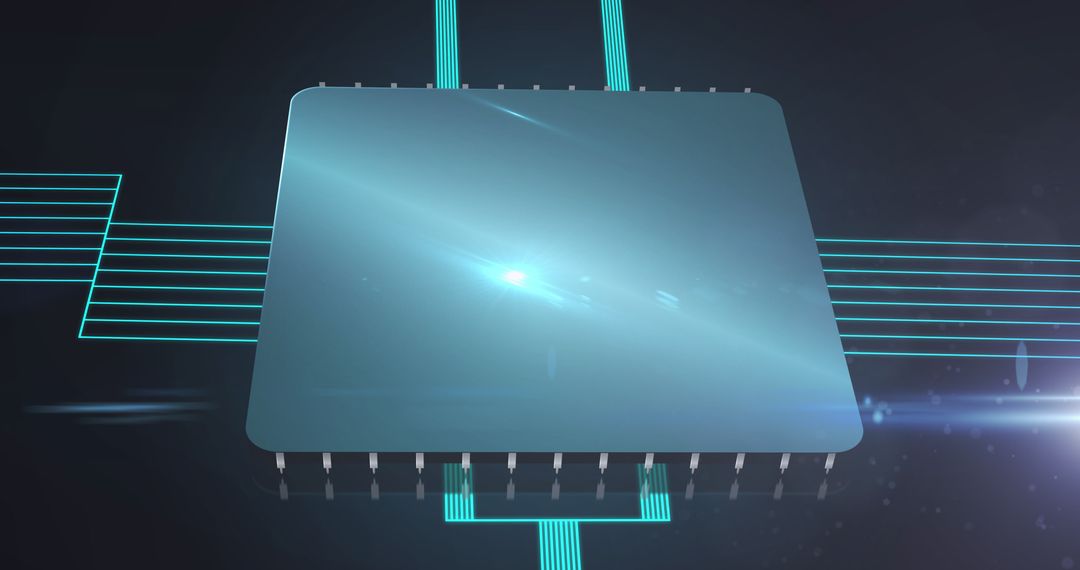 Futuristic Circuit Board with Glowing Digital Connections