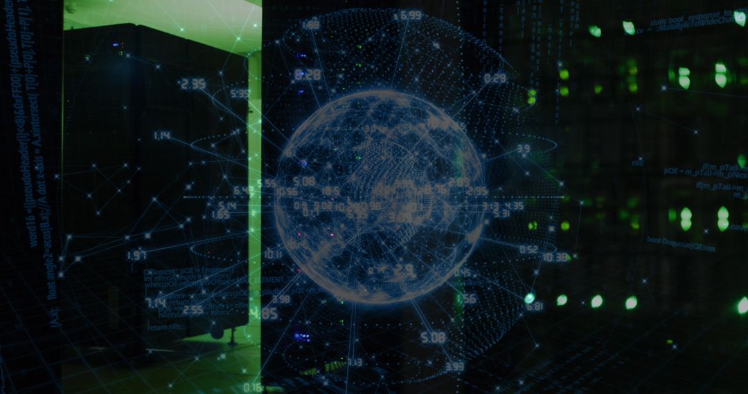 Global Data Processing in Futuristic Server Room Concept