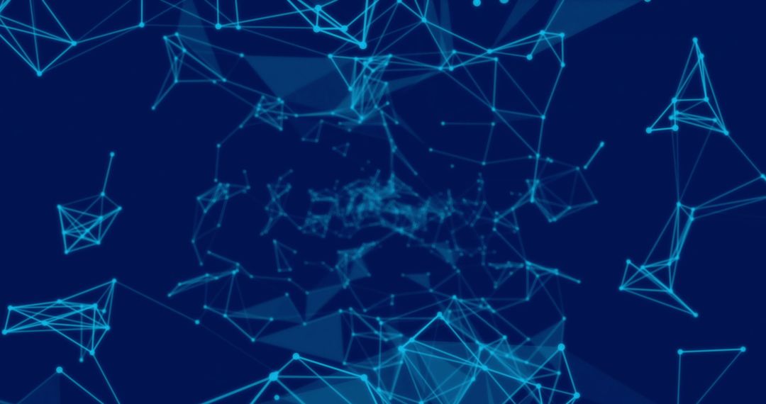 Digital Blue Network Connections on Dark Futuristic Background