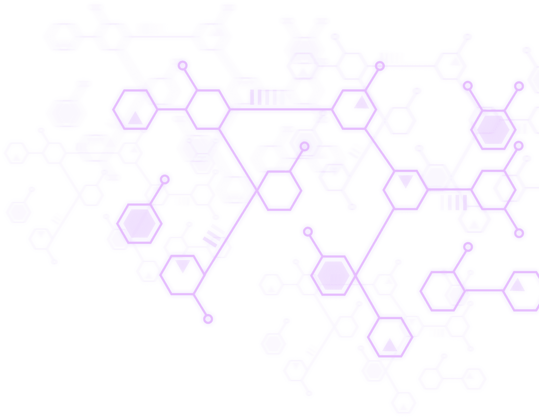 Purple Molecular Structure Symbols on Transparent Background
