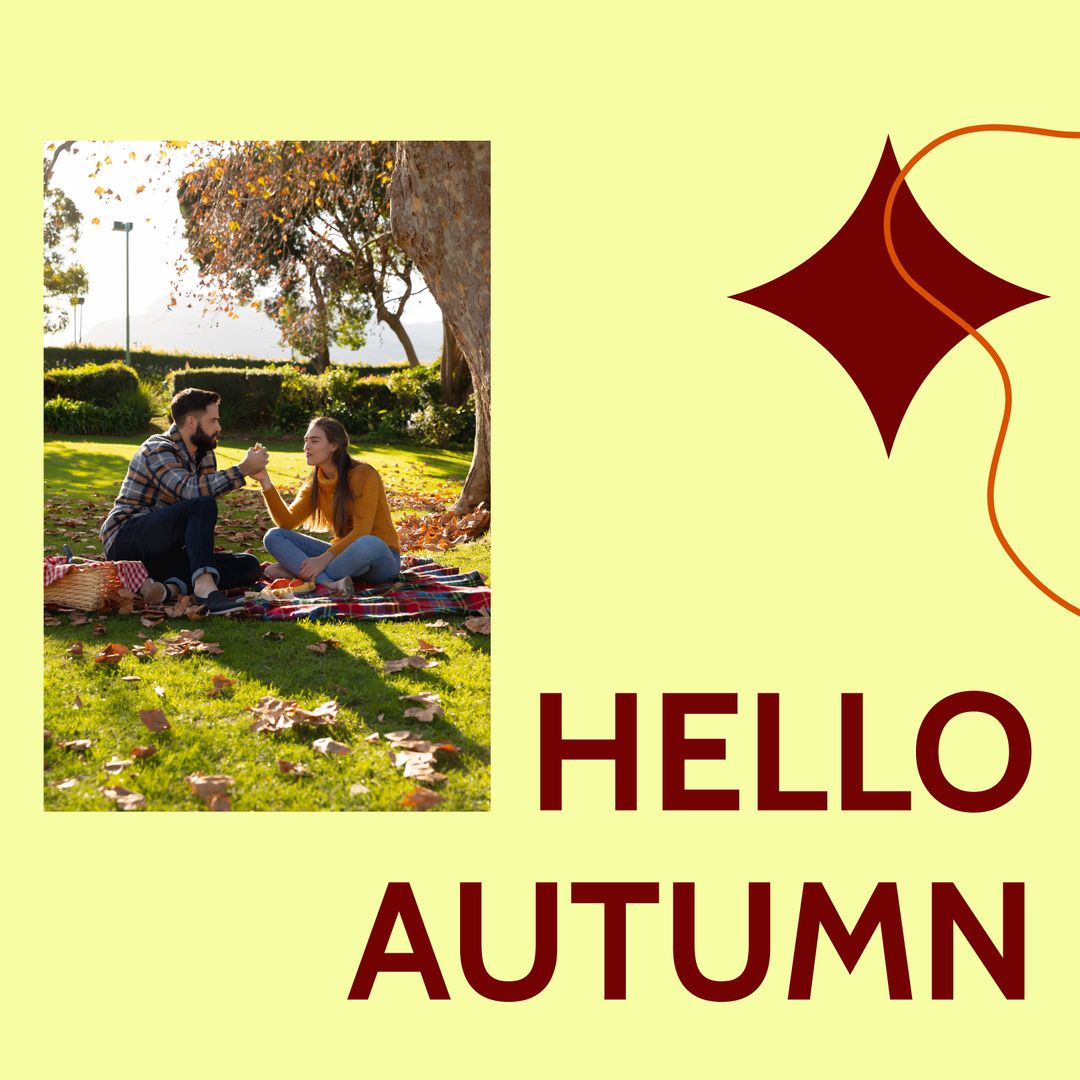 Couple Enjoying Autumn Picnic with Fall Foliage