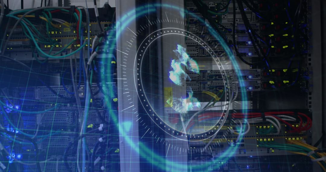 Digital Security Concept with Dollar Sign on Server Background