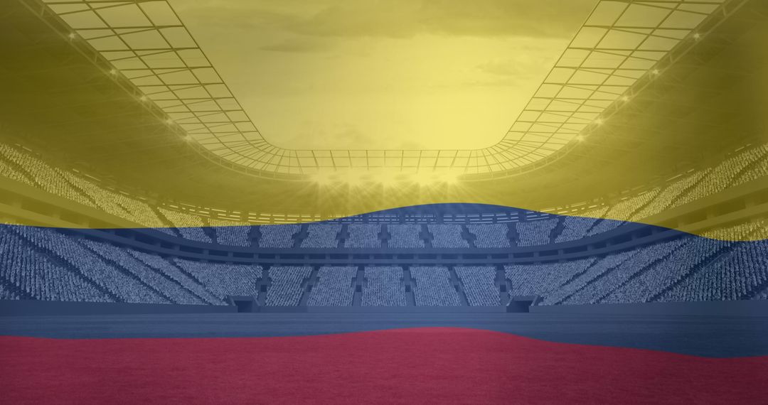 Colombian Flag Superimposed on Sports Stadium Setting - Free Images, Stock Photos and Pictures on Pikwizard.com