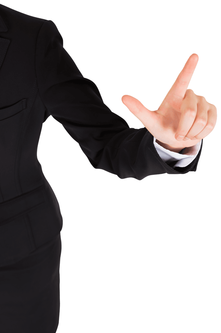 Businessman Hand Gesturing Welcome on Transparent Background