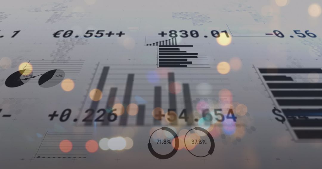 Global Financial Data Overlapped with Urban Lights Concept