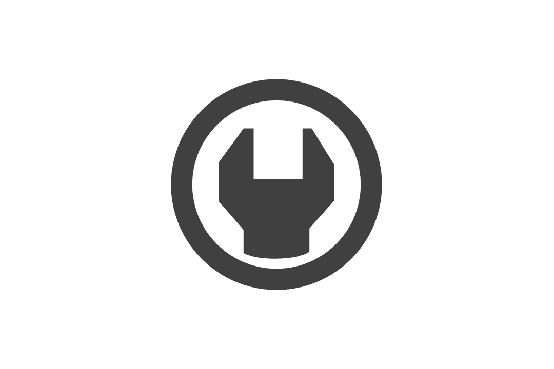 Transparent Circle with Wrench Icon for Repair and Tools