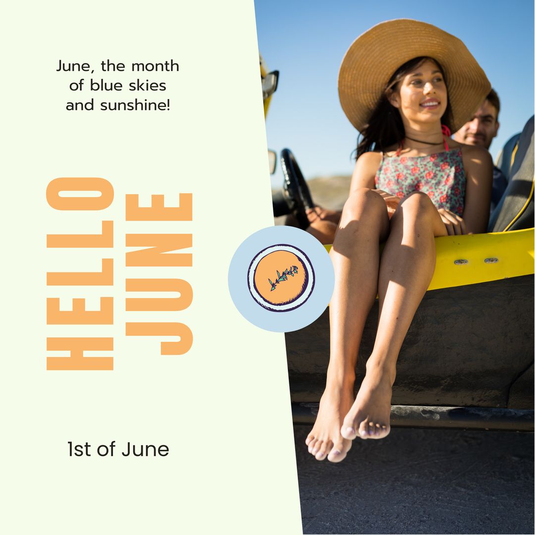 Couple Enjoying Sunny Beach Day Celebrating Start of June