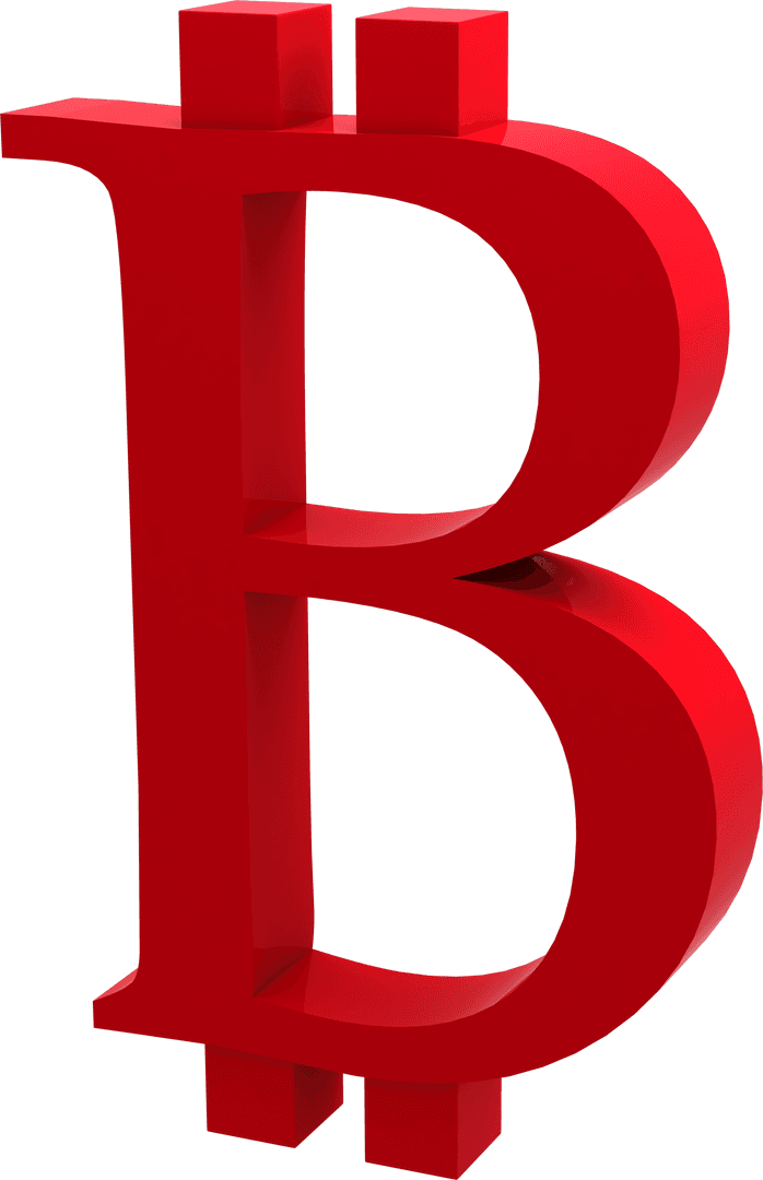 Bright Red Transparent Letter B Isolated Symbol