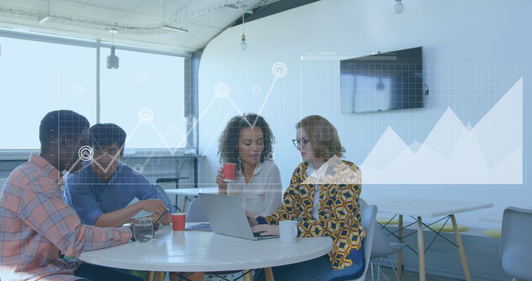 Diverse Team Collaborating on Digital Financial Analysis