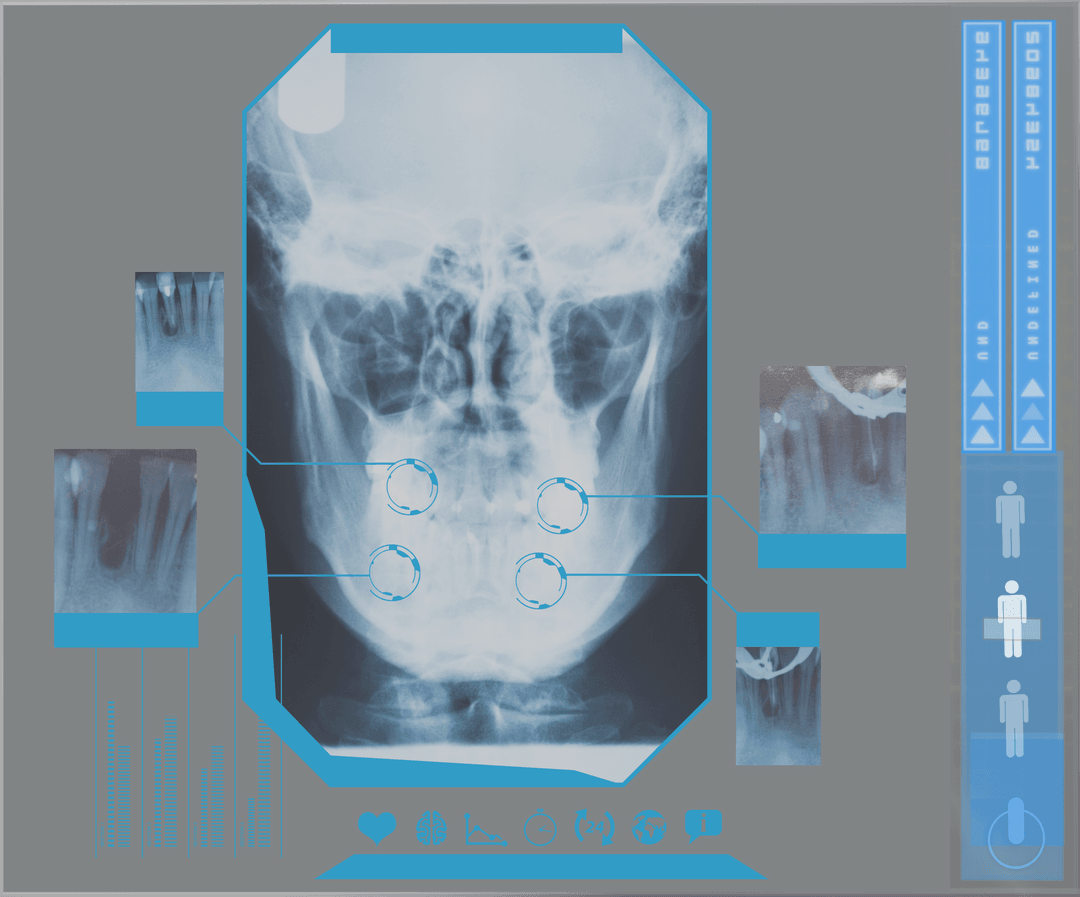 Digital Dental X-ray on Transparent Interface Background