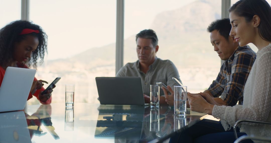 Diverse Business Team Working Together in Modern Office Environment