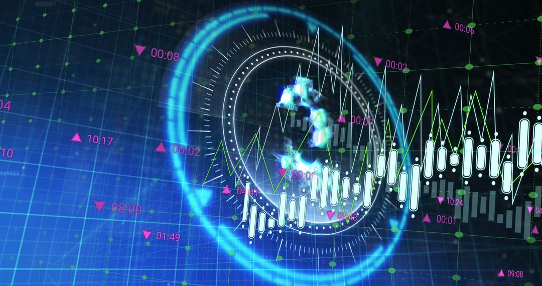 Digital Interface with Financial Data Processing Chart