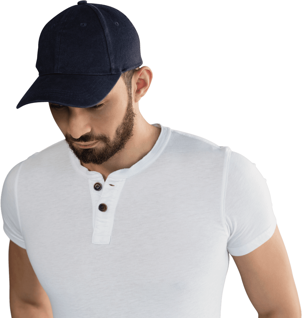 Handsome Man in Casual Attire with Transparent Background
