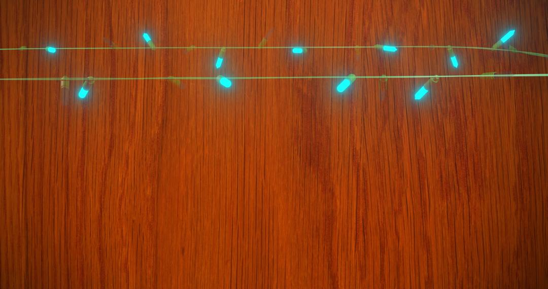 Flickering Fairy Lights on Wooden Wall with Copy Space - Free Images, Stock Photos and Pictures on Pikwizard.com