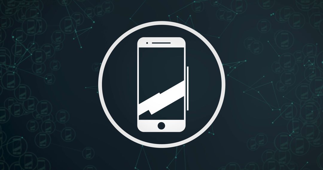 Minimalist Smartphone Digital Icon with Data Connection Theme