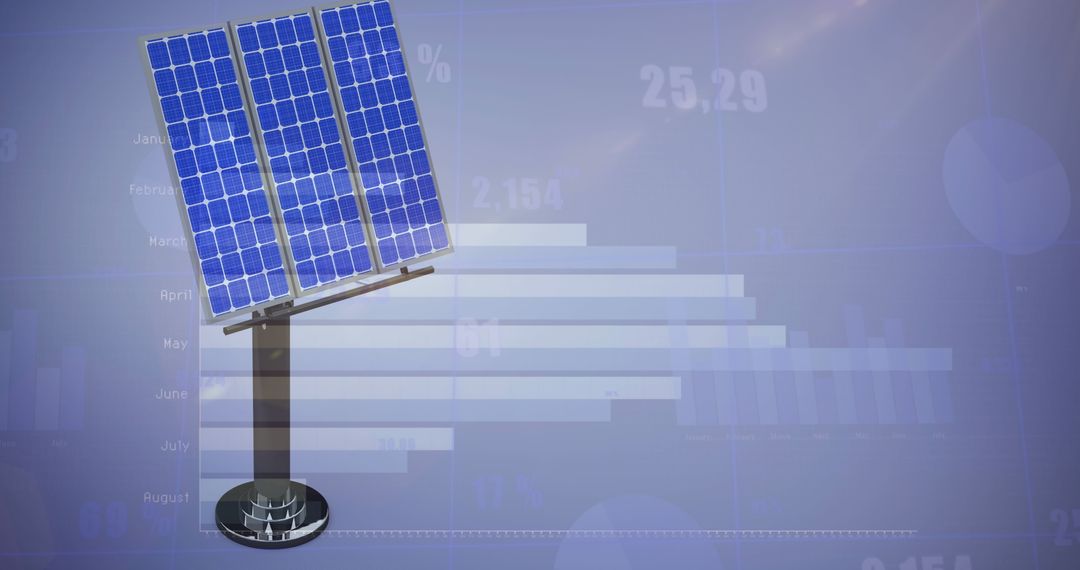 Innovative Solar Panel Array Display with Transparent Energy Charts