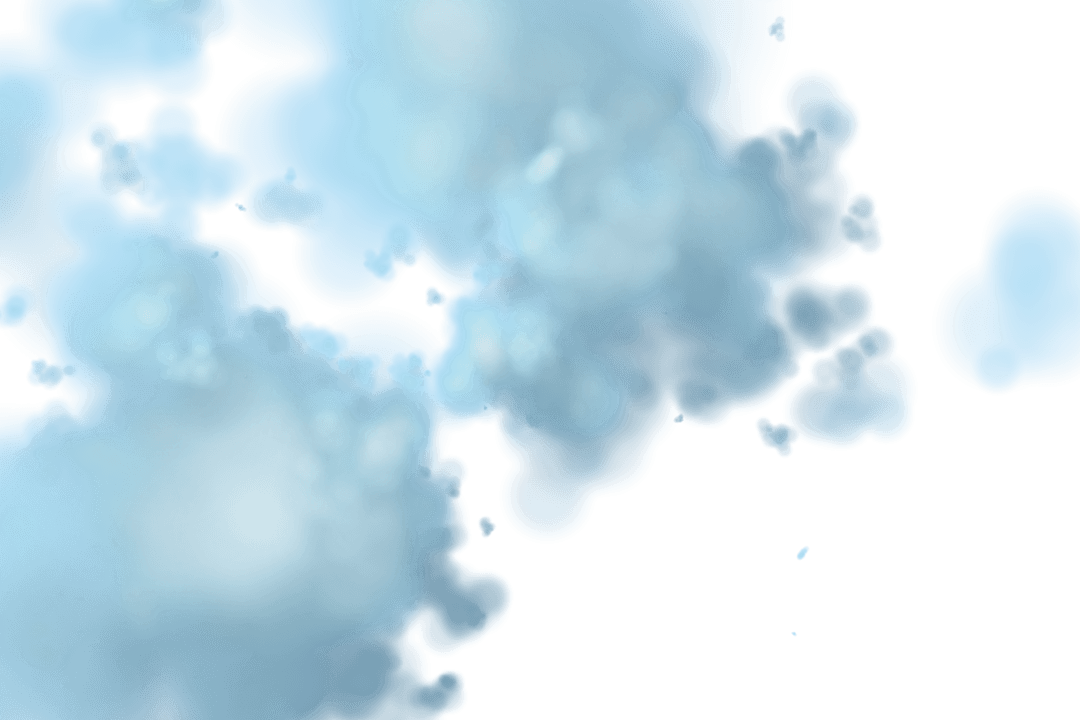Blue Smoke Clouds with Copy Space on Transparent Background