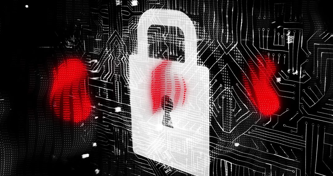 Cybersecurity Concept with Padlock and Digital Connections