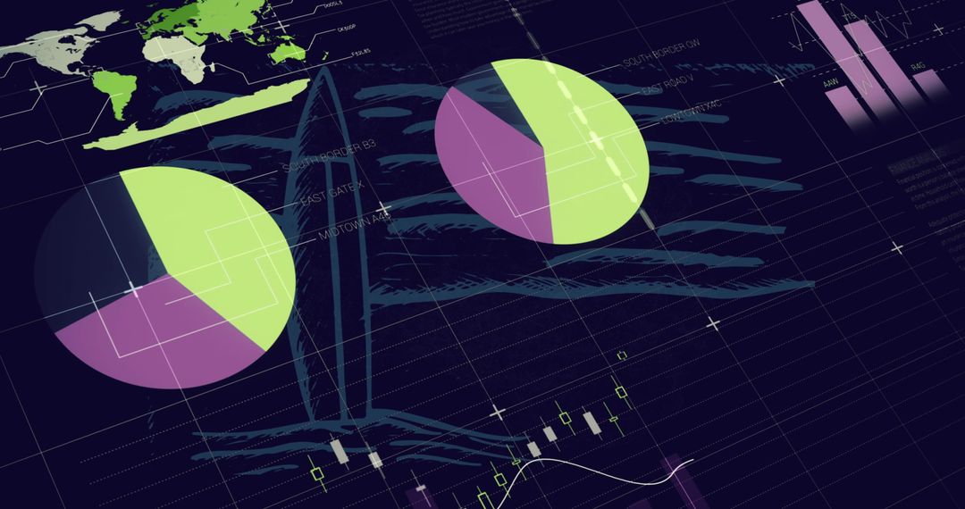 Colorful Pie Charts and Graphs for Digital Data Analysis Presentation