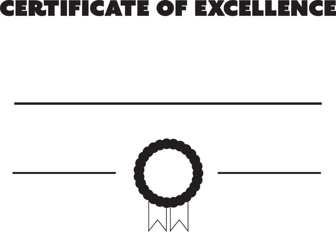 Elegant Certificate of Excellence Template with Transparent Background