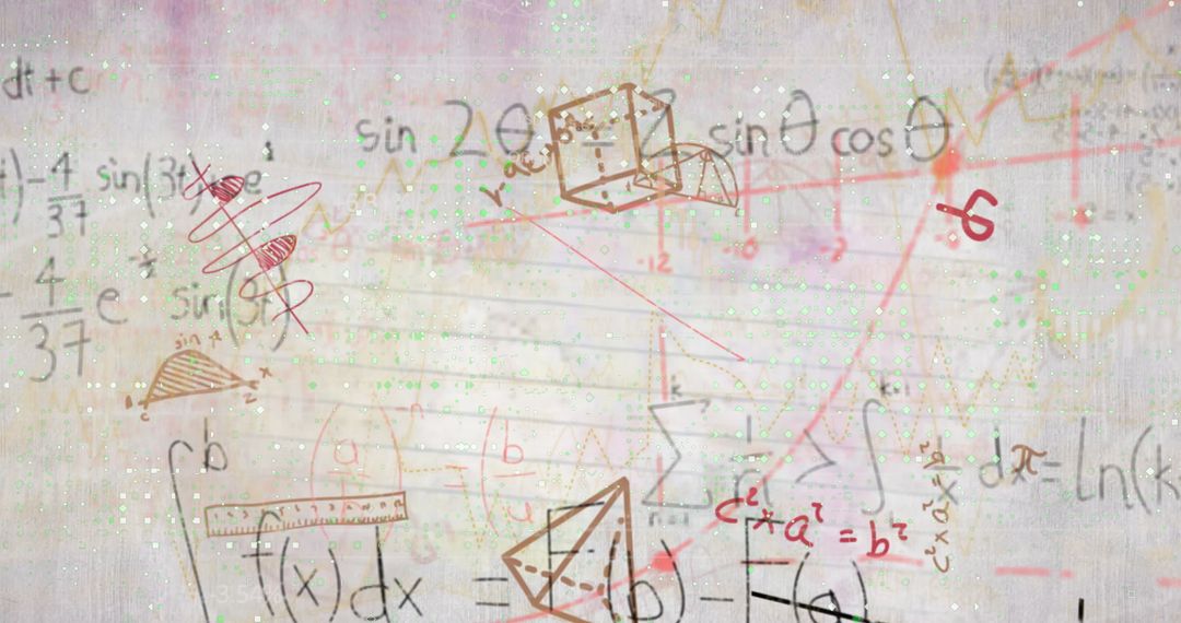 Abstract Mathematical Equations and Diagrams Background