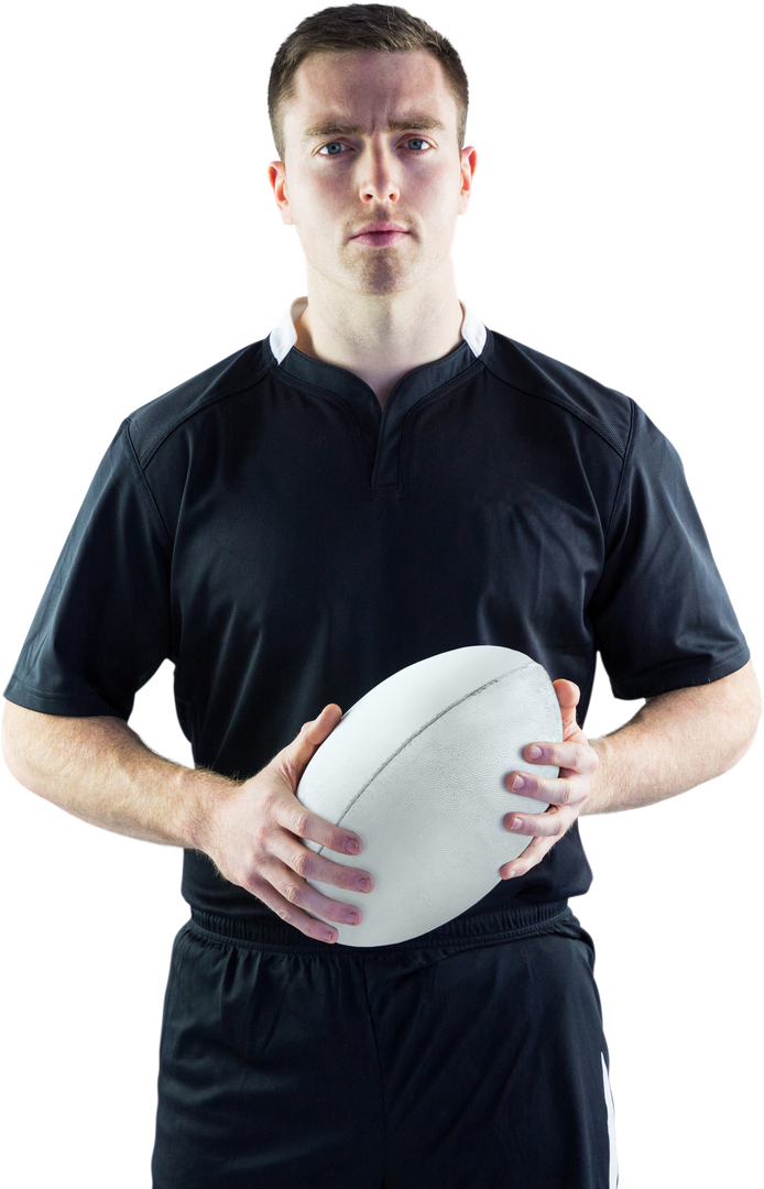 Portrait of Rugby Player Holding Ball on Transparent Background - Download Free Stock Images Pikwizard.com