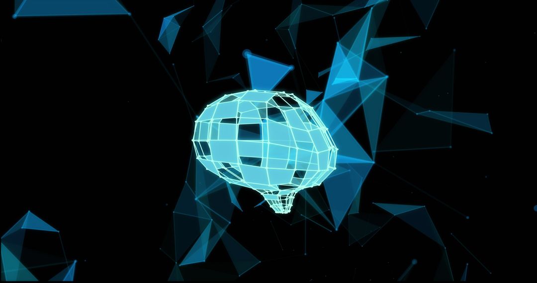 Digital Brain with Data Connections and Futuristic Effects