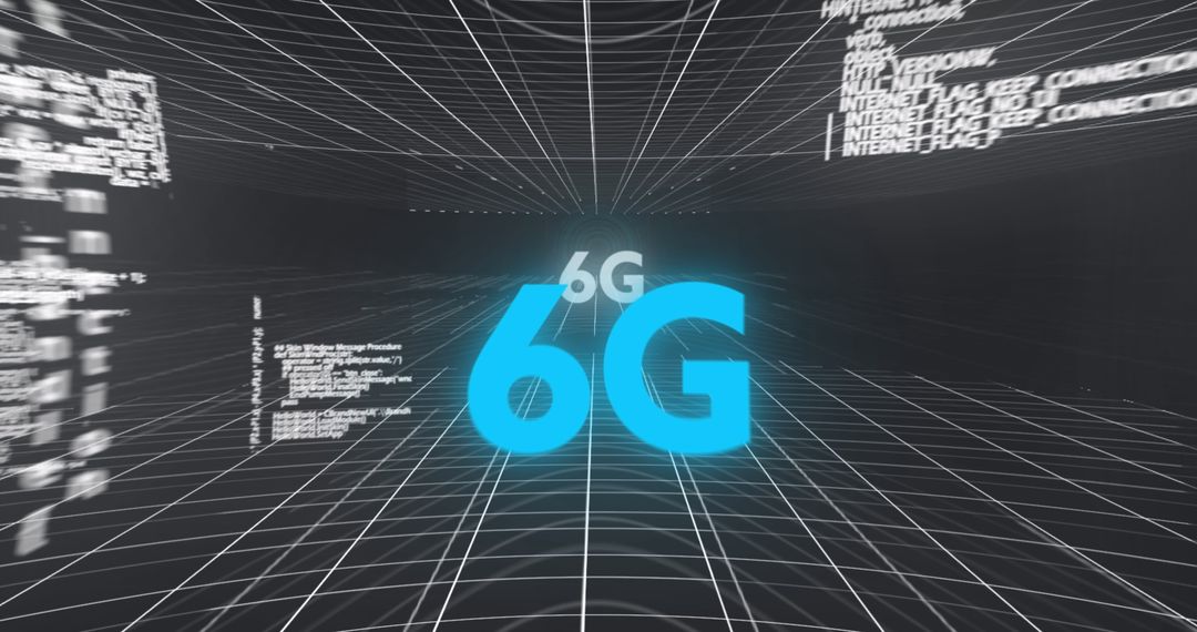 Futuristic 6G Digital Technology Concept with Data Interface