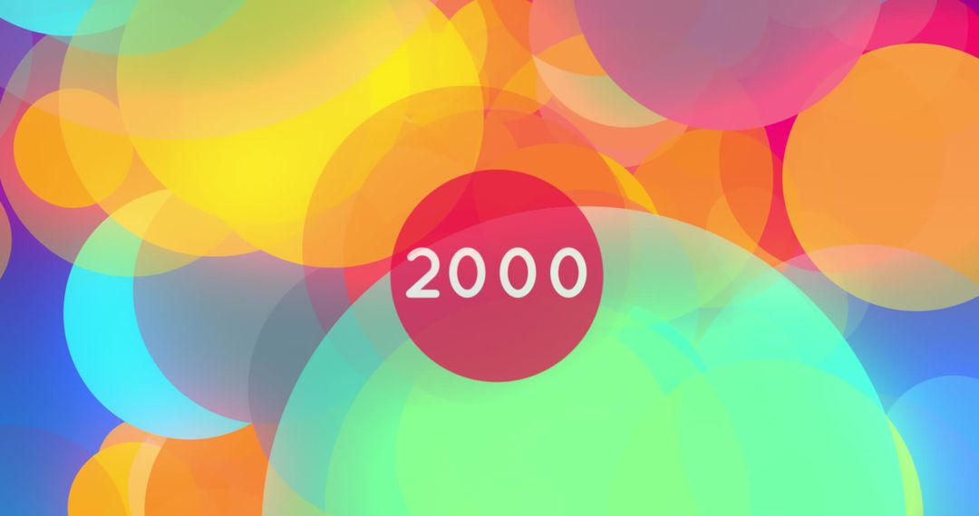 Vibrant Colorful Circles Abstract Background with Central Numerical Concept