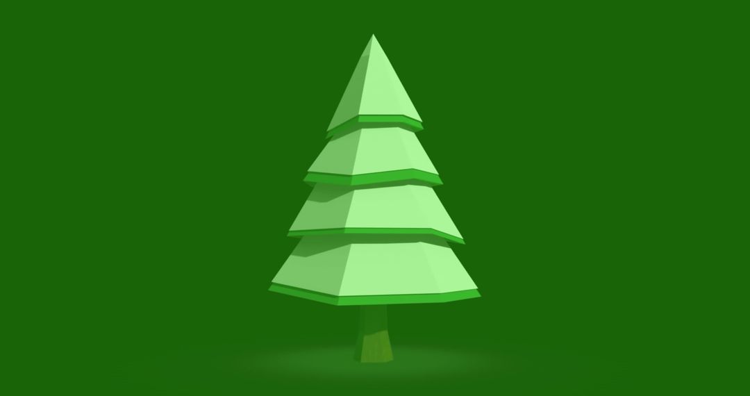 Minimalist Geometric Christmas Tree Illustration with Falling Snow - Free Images, Stock Photos and Pictures on Pikwizard.com