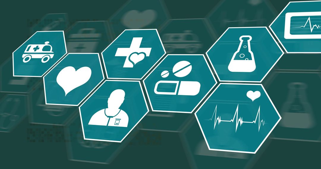 Digital Health and Science Interface with Medical Icons