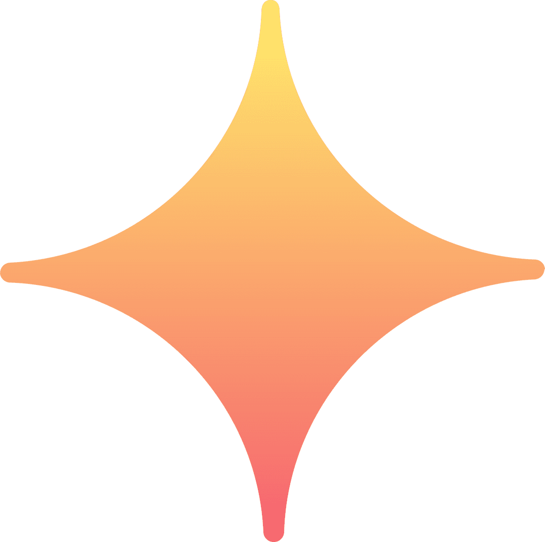 Transparent Four-Pointed Sparkle Icon with Warm Gradient Design