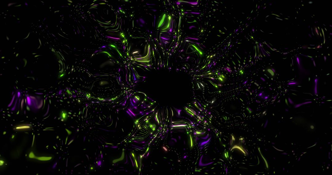 Abstract Digital Vortex with Neon Highlights