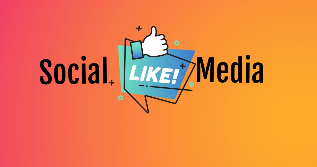 Vibrant Social Media Concept with Thumb Up Icon