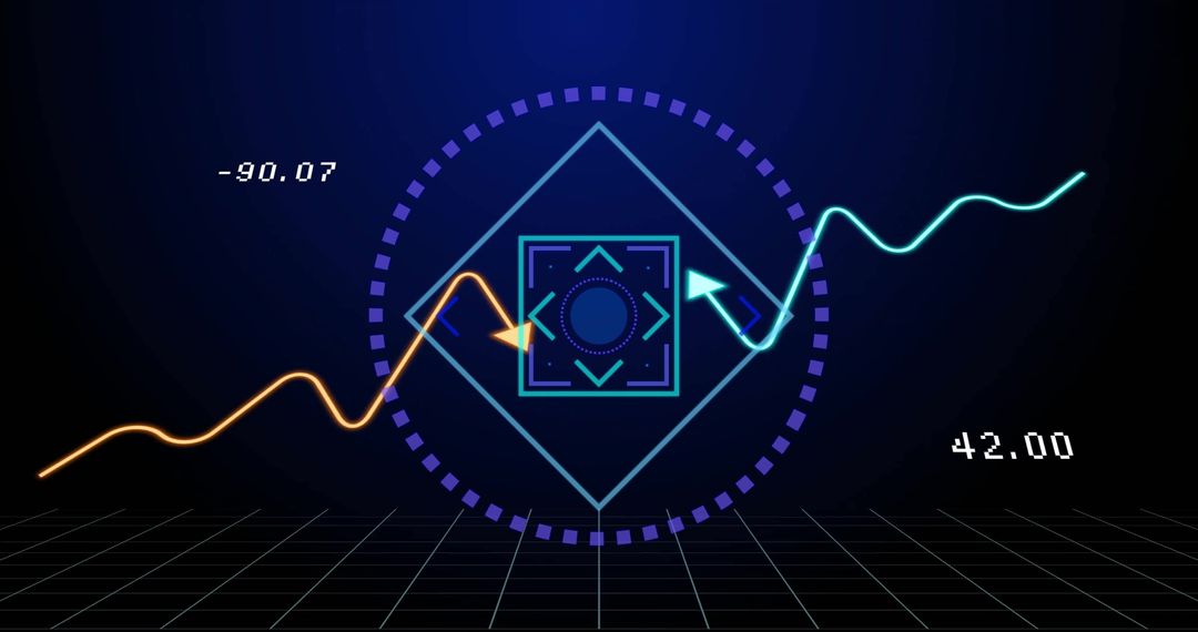 Abstract Financial Data Graphics with Trend Lines