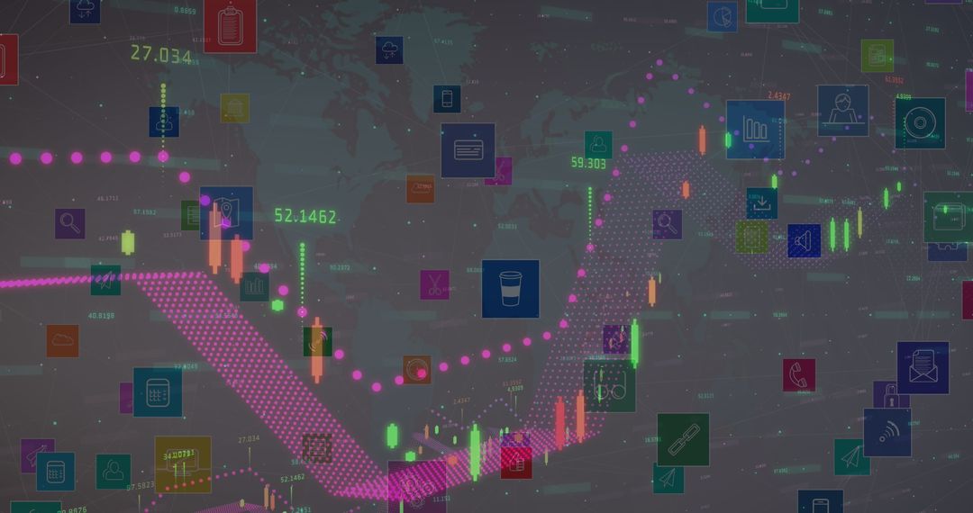 Global Business Data Interface with Digital Analytics Display
