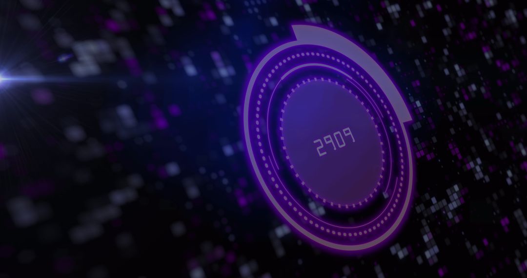 Digital Interface with Scanning Scope and Futuristic Icons