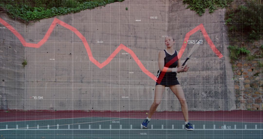 Dynamic Tennis Player with Graph Overlay Mixing Sport and Data