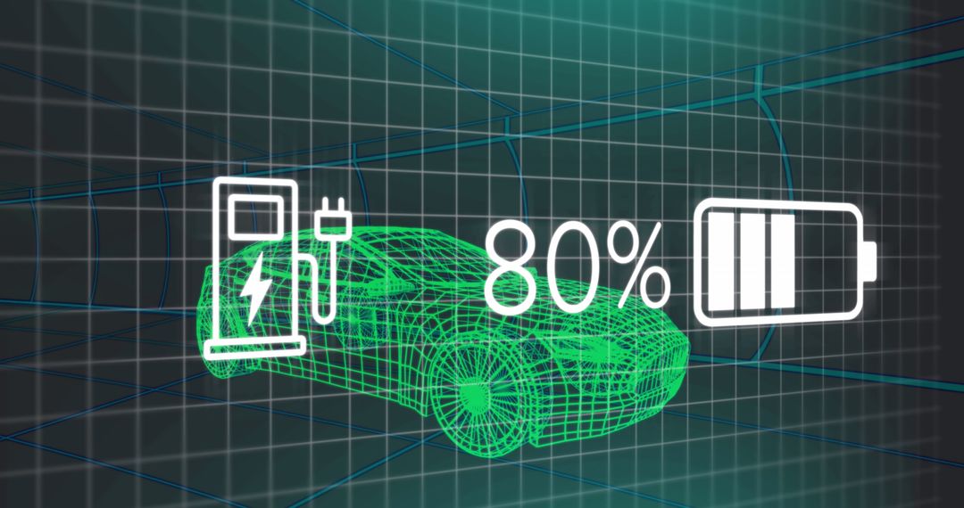 Digital Interface Displaying Electric Car Charge Status