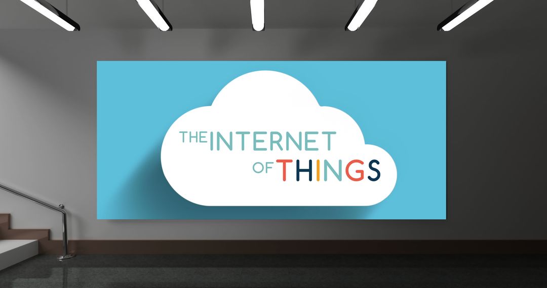 Internet of Things Concept on Cloud Illustration in Modern Interior