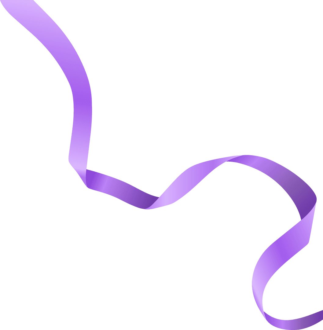 Purple Ribbon Twisting Against Transparent Background