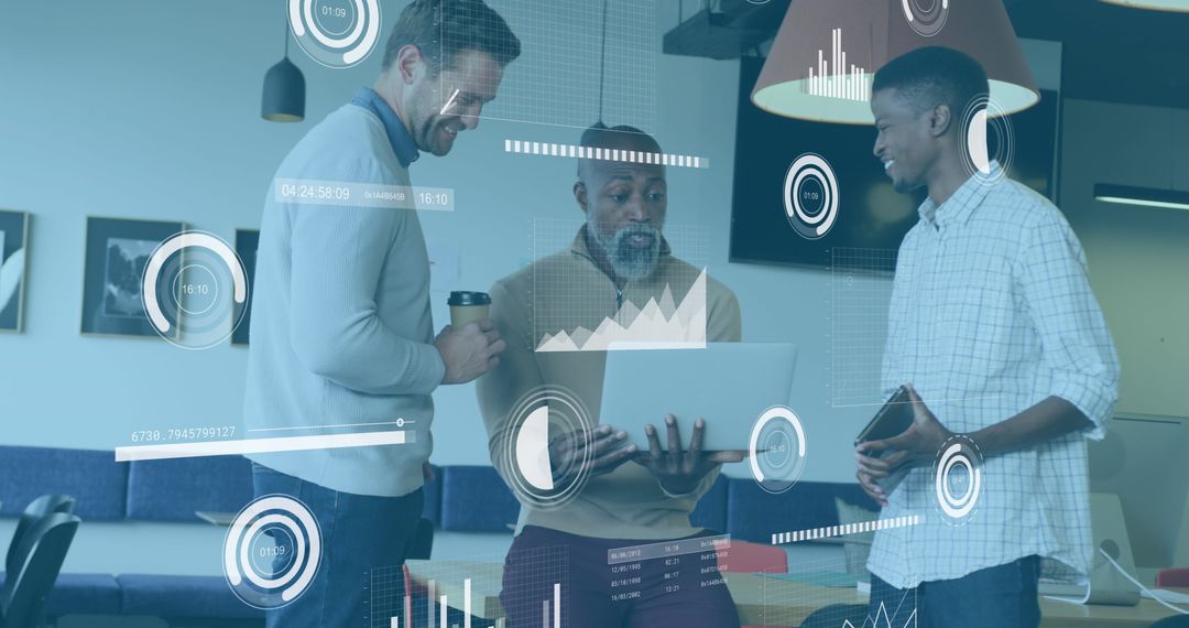 Diverse Team Utilizing Technology for Business Progress