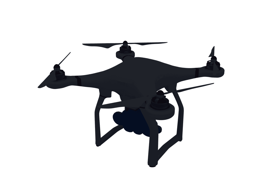 Transparent Octocopter Drone with Cloud Graphic