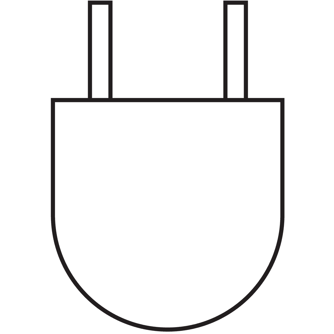 Transparent Plug Outline Illustration on Clear Background