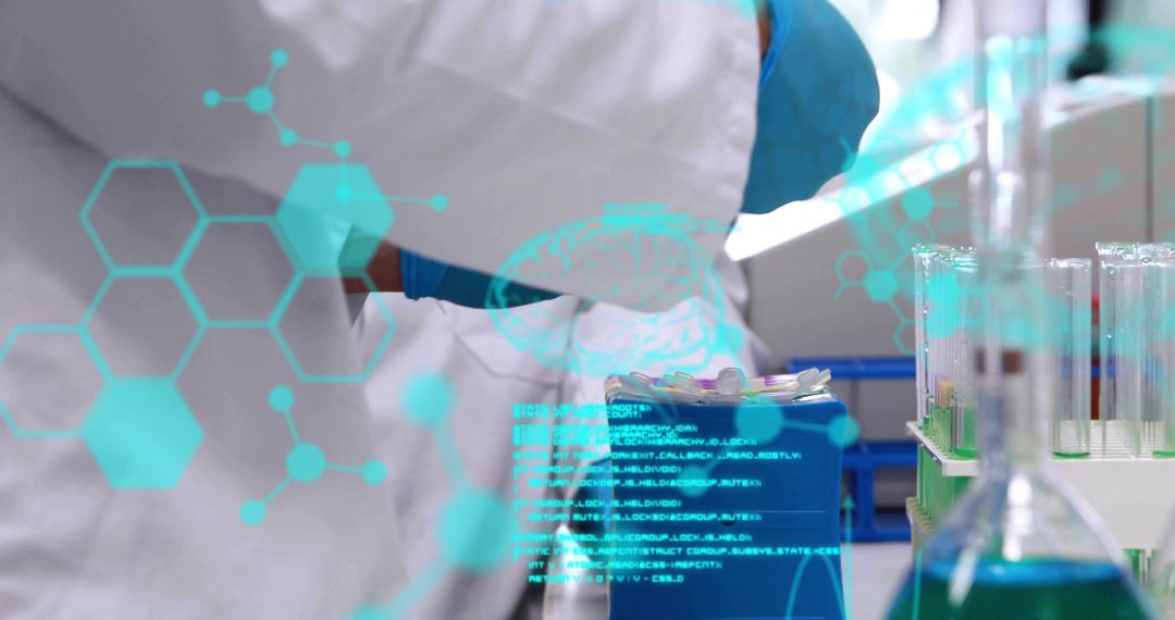 Laboratory Technician with Digital Interface Conducting Research