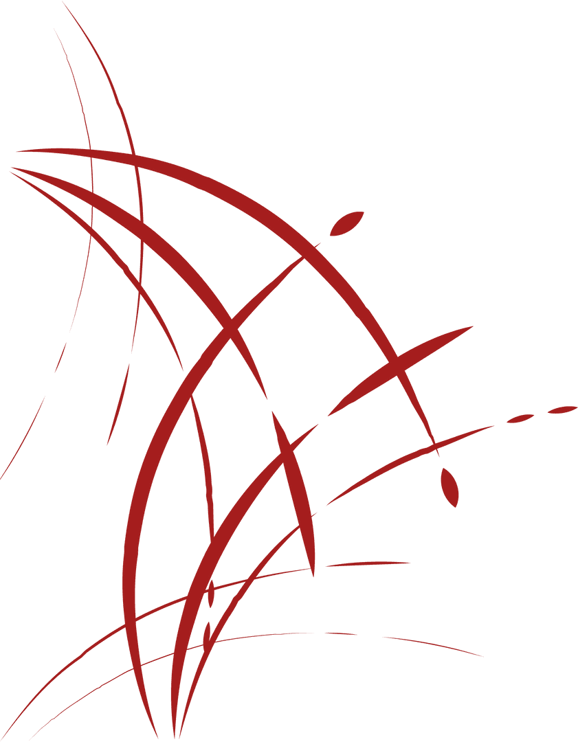 Red Abstract Underline Design on Transparent Background