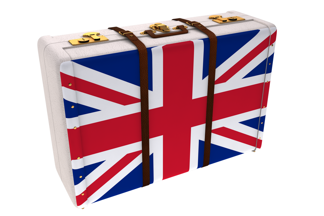 Transparent Suitcase with Great Britain Flag for Travel and Tourism - Download Free Stock Images Pikwizard.com