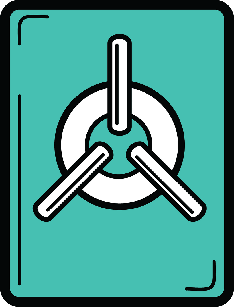 Digital Secure Safe Lock Symbol on Blue Background