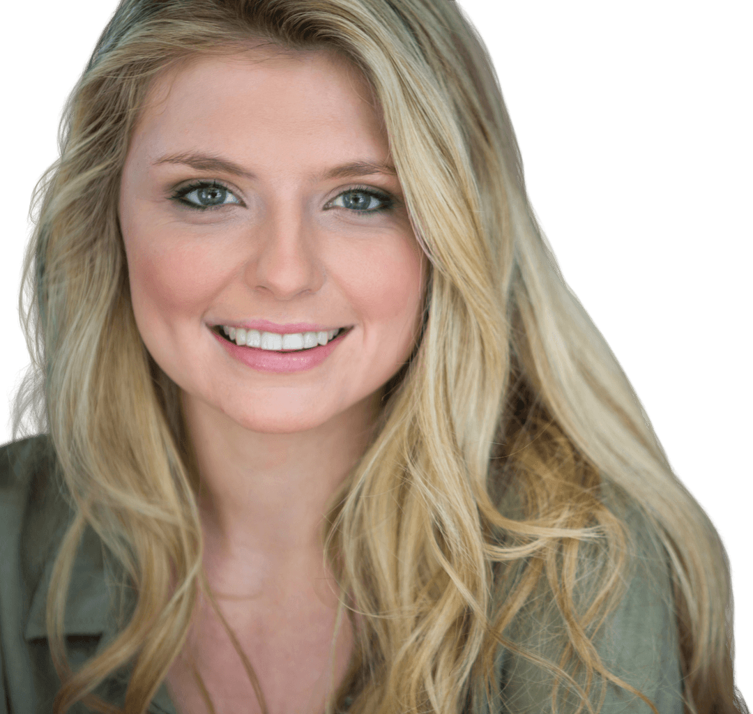 Portrait of Smiling Caucasian Woman on Transparent Background